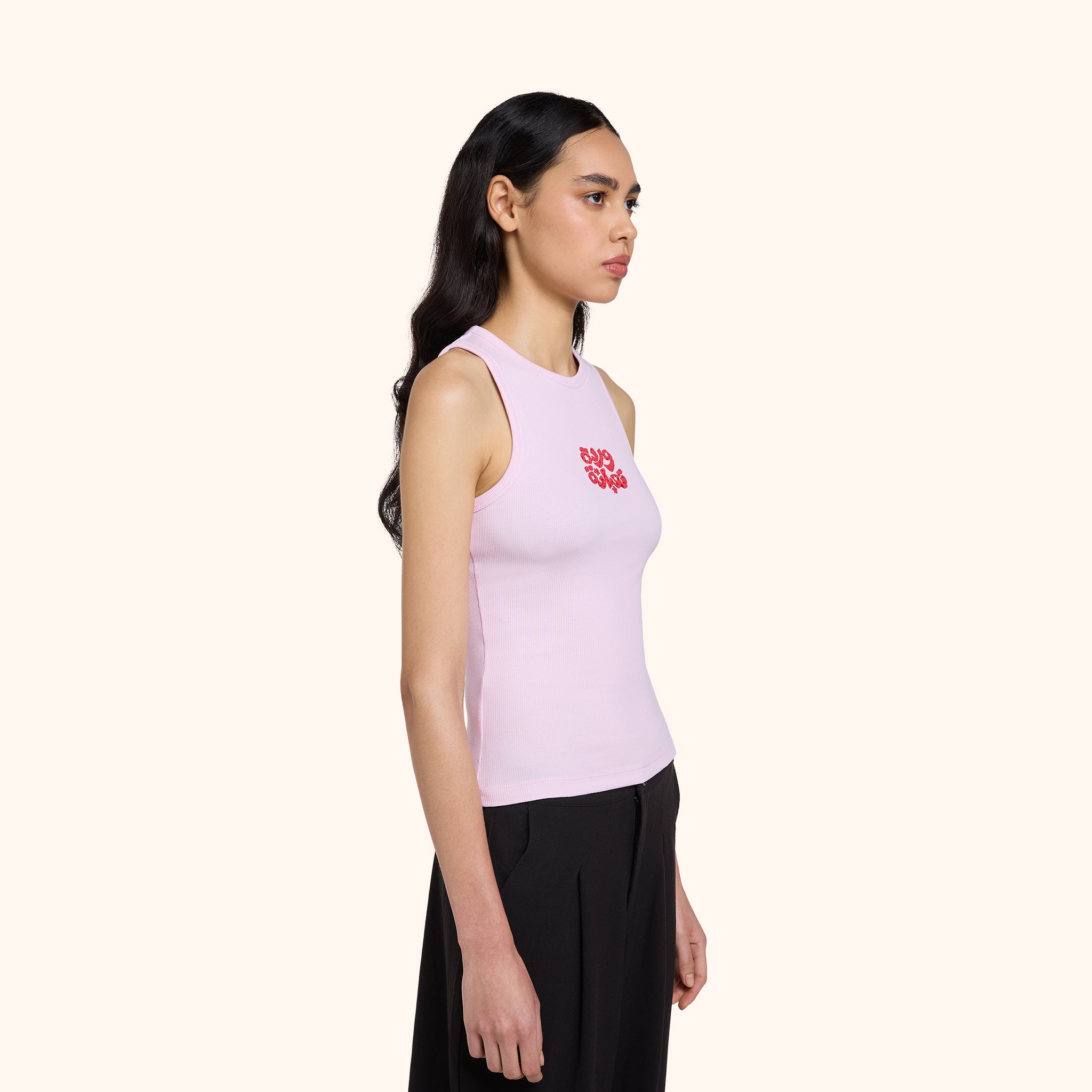 Tired Girlie Rib knit Tank Top